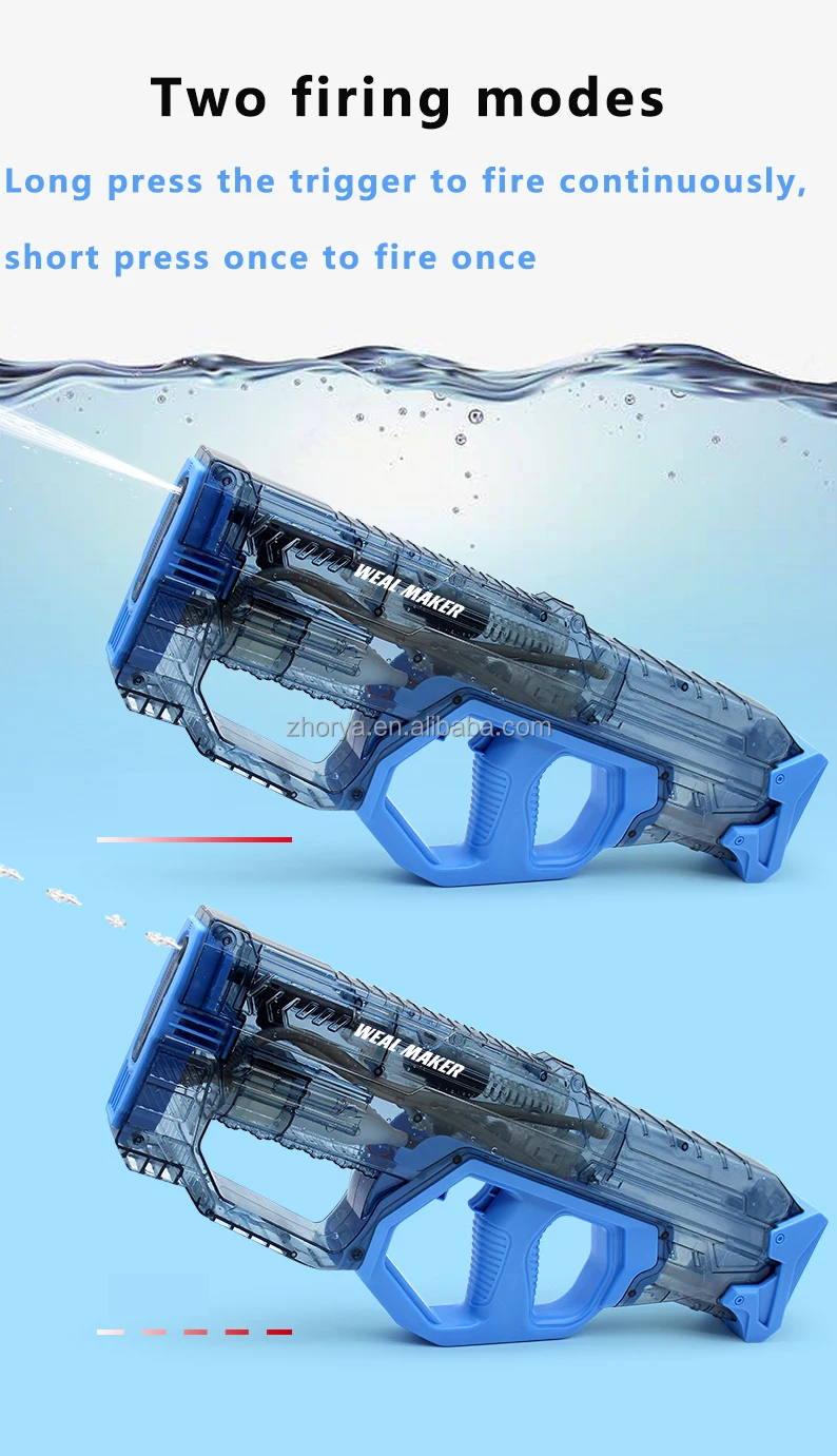 Zhorya 2024 Transparent Water Whale Electric Continuous Firing Push