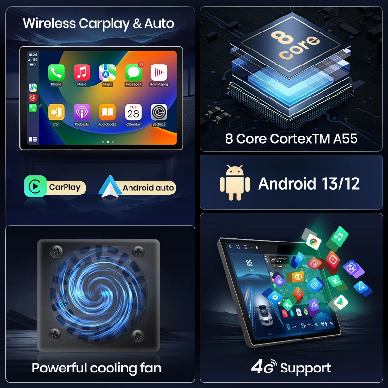 Junsun Car Radio for Jeep Renegade - 2K HD Screen & Carplay