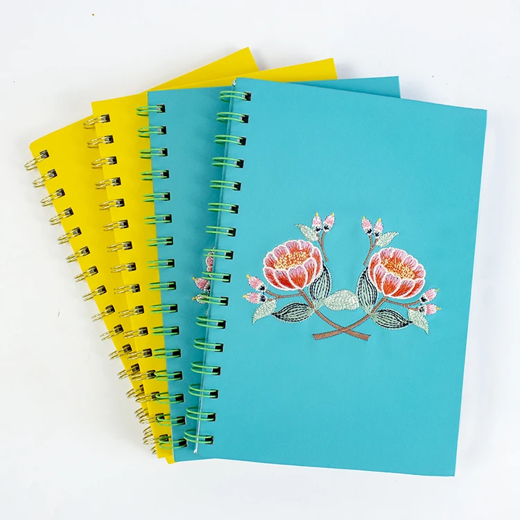 New arrivals a5 embroider notebook pu leather custom pu leather cover notebook