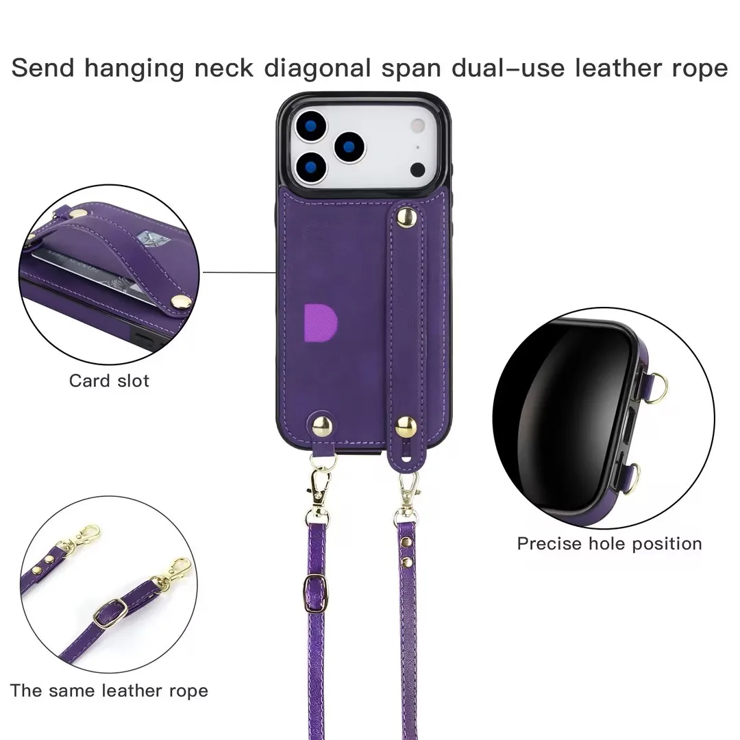 Coque portefeuille de luxe en cuir pour iphone 17 pro max lanière_voghion.com