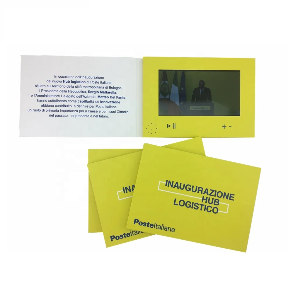 Media Player 7 Inch Lcd Screen Promotional Video Brochure Superior Quality Paper Mini Video Booklet Printing Gift Card Flower