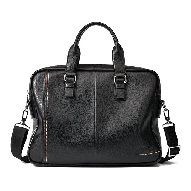 Fashion Men's PU Leather Bag Shoulder Briefcase Business Style Messenger Black