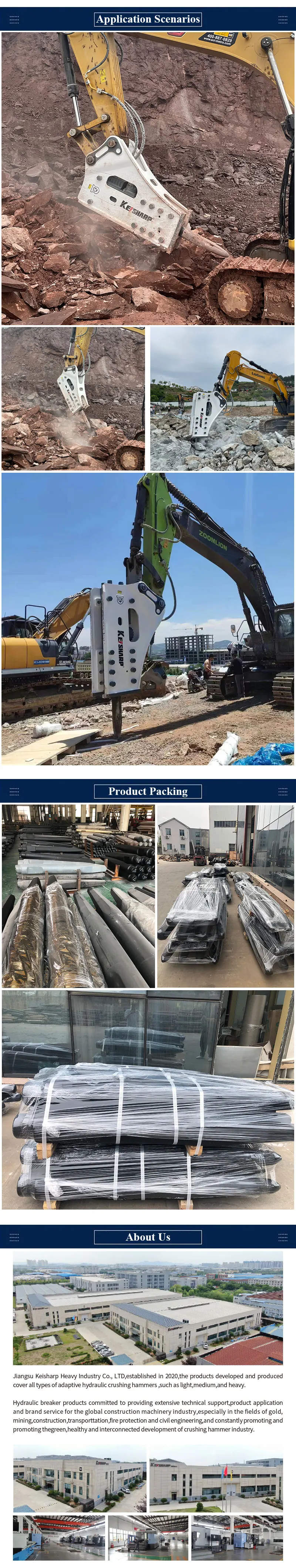 K155 Ce&iso 155mm Diameter Chisel Suitable 27ton 35ton Excavator Rock