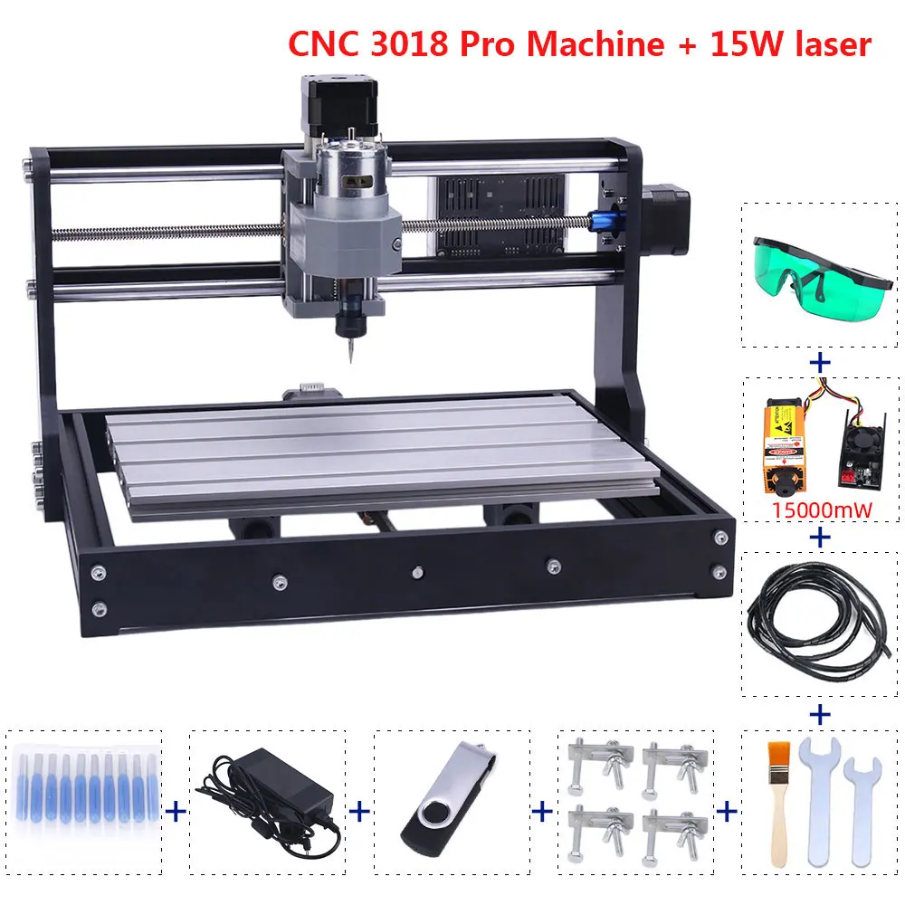 Diy GRBL Control CNC 3018pro Engraving Machine CNC Wood Router Laser Cutting Pcb Milling Machine