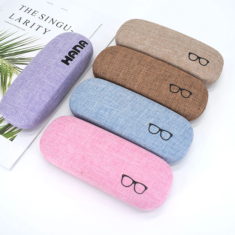 Wholesale Classic hard metal knit cloth eyeglasses cases silk screen logo glasses  case From m.