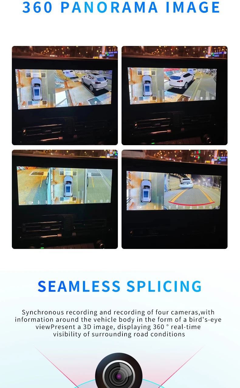 ​AHD 1080P HD Night Vision 360° 2D/3D Panoramic Parking System - 4 Camera Car DVR With Loop Recording & G-Sensor For Vehicles/Trucks/RVs​_voghion.com