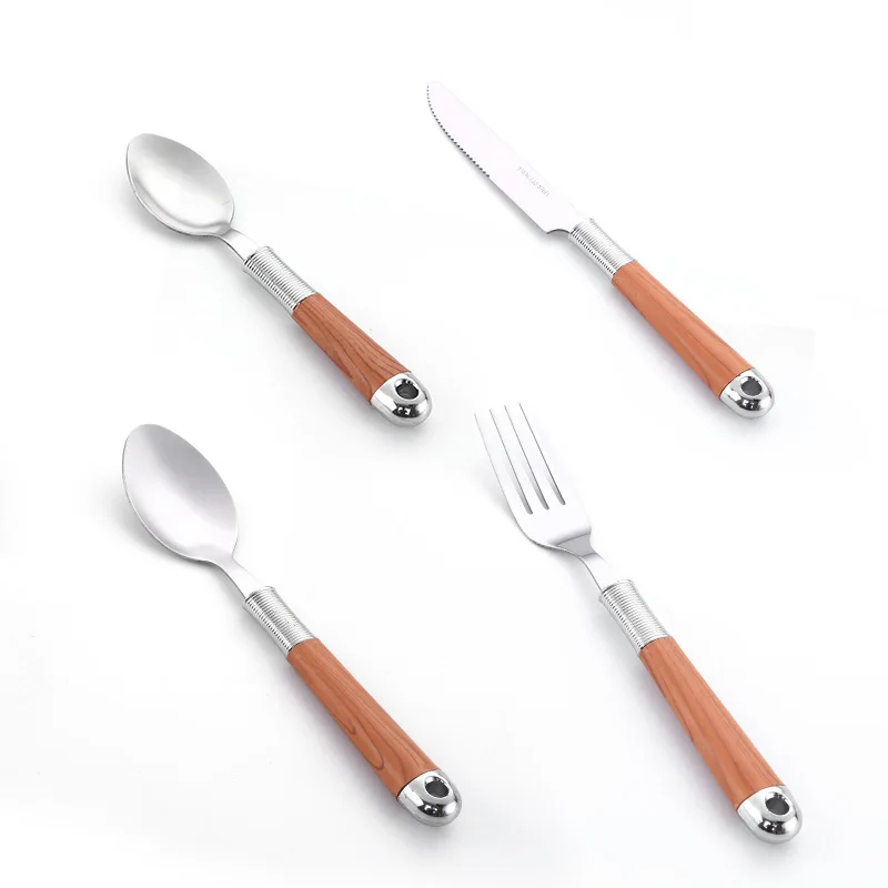 New Plastic Handle Royal Besteck Posate  Silverware Set Stainless Steel Cutlery Sets