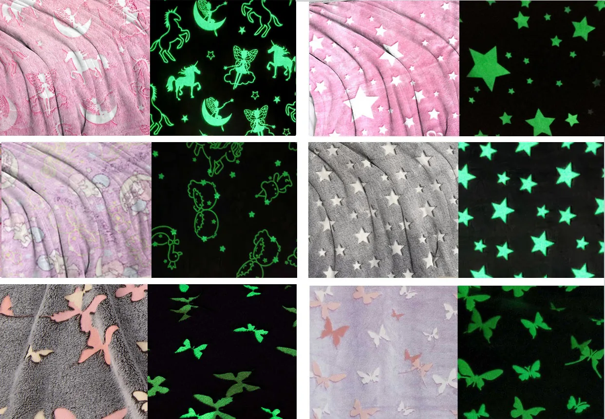 Luminous Blanket Magic Glow In The Dark Super Soft Plush Night