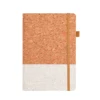 Carnet en liège et tissu blanc