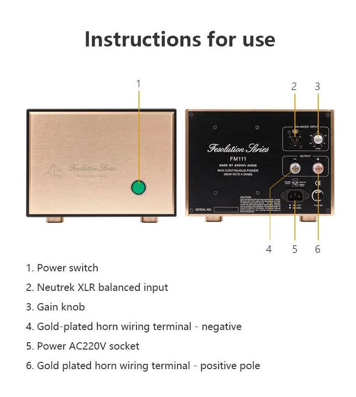 BRZHIFI direct engraving FM111 line Mono high power amplifier hifi amplifier house hold rear stage details