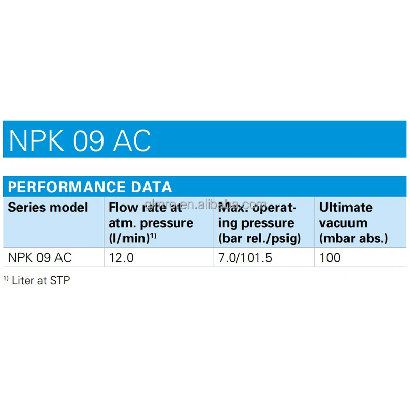 KNF Swing Piston Vacuum Pump and Compressors NPK 09 AC NPK 09 DC