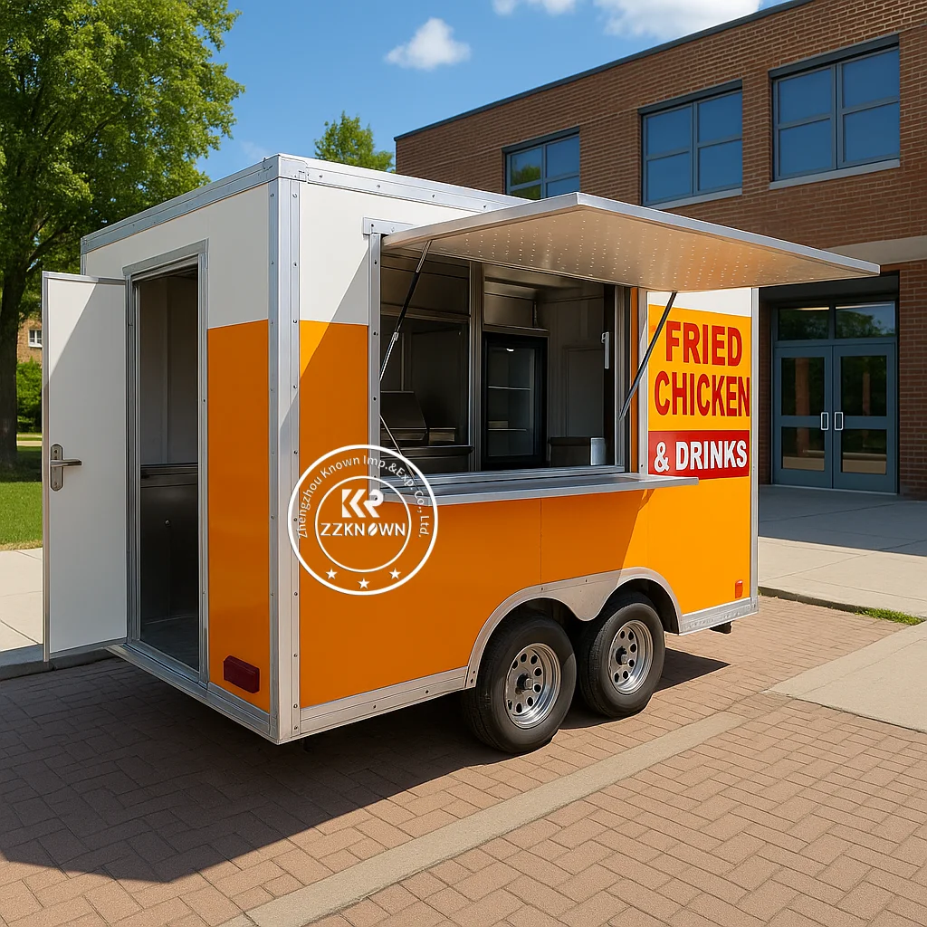Fully Catering Equipped Food Truck Hot Dog Food Cart USA Customized Food Trailer With Full Restaurant Kitchen Equipments