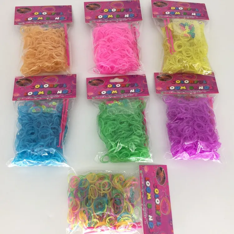 Hot Selling Kids Diy Rubber Loom Bands Non Toxic Glow in Dark Loom band