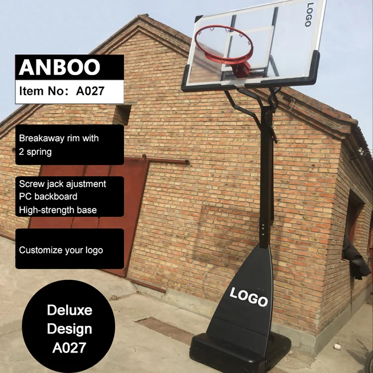 Adjustable Portable Basketball Stand With 54" Pc Backboard Movable Hdpe