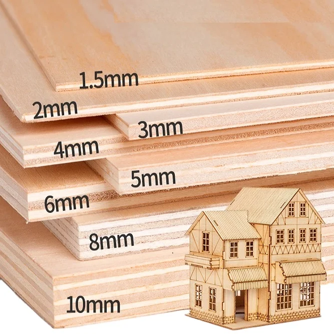 China Supplier 1/16 1mm 2mm 3mm 5mm 6mm Basswood Plywood Basswood Sheets  for Laser Cutting Crafts 3D Puzzle Toys - China Laser Engraving Plywood,  Basswood Plywood