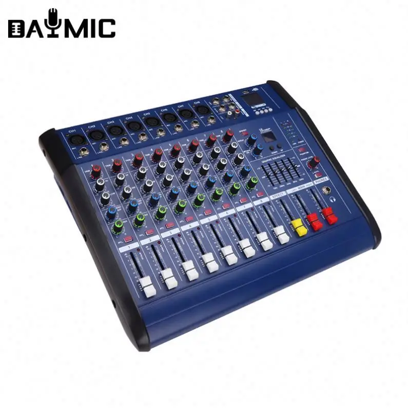 Phonic Table mixage amplifier,USB/SD/FM/BL, à 8 Channel PMX-802 D