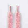 Dark pink plush shoelaces