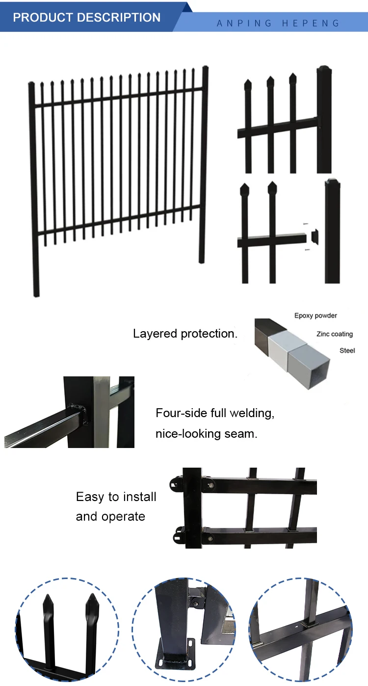 Australian Custom Steel Fence Panel 6 Foot Wrought Iron Security Metal ...