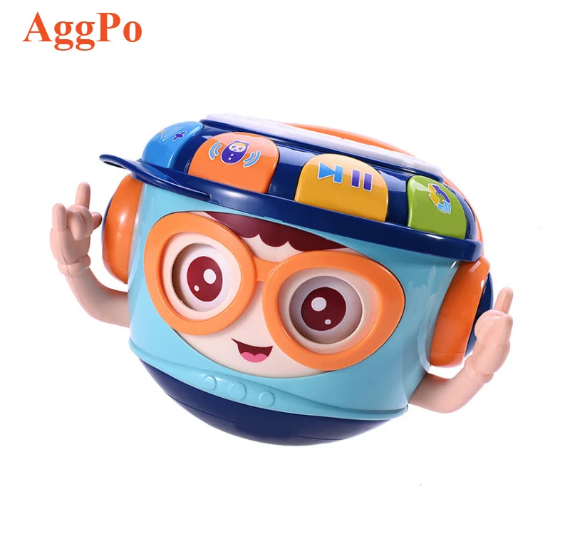 Children multifunctional tumbler hand clap drum baby light soothing music puzzle early education toy for 0-3 years old baby