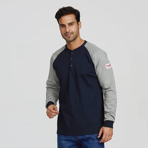 FRKNITEX Men Workwear Grey Long Sleeve Working Safety Work Shirts With Custom Logo