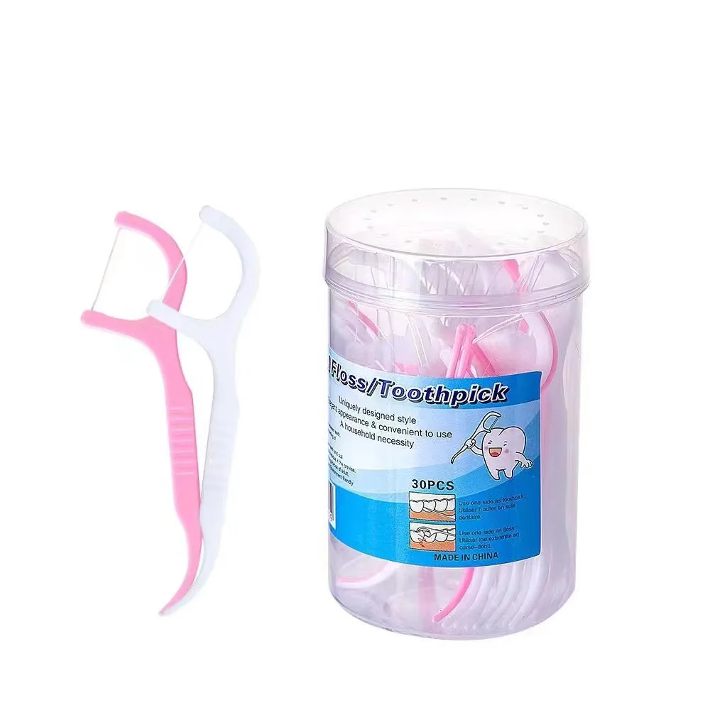 Source 30PCS Biodegradable Box Package Disposable Interdental Nylon Dental Floss Picks Toothpick Dental Floss Pick With Long Ha