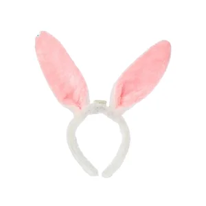 Wholesale Fancy Dress Funny Cosplay Cartoon Super Soft Plush Bunny Headband with PP Cotton Filling Easter Rabbit Ear Hairband