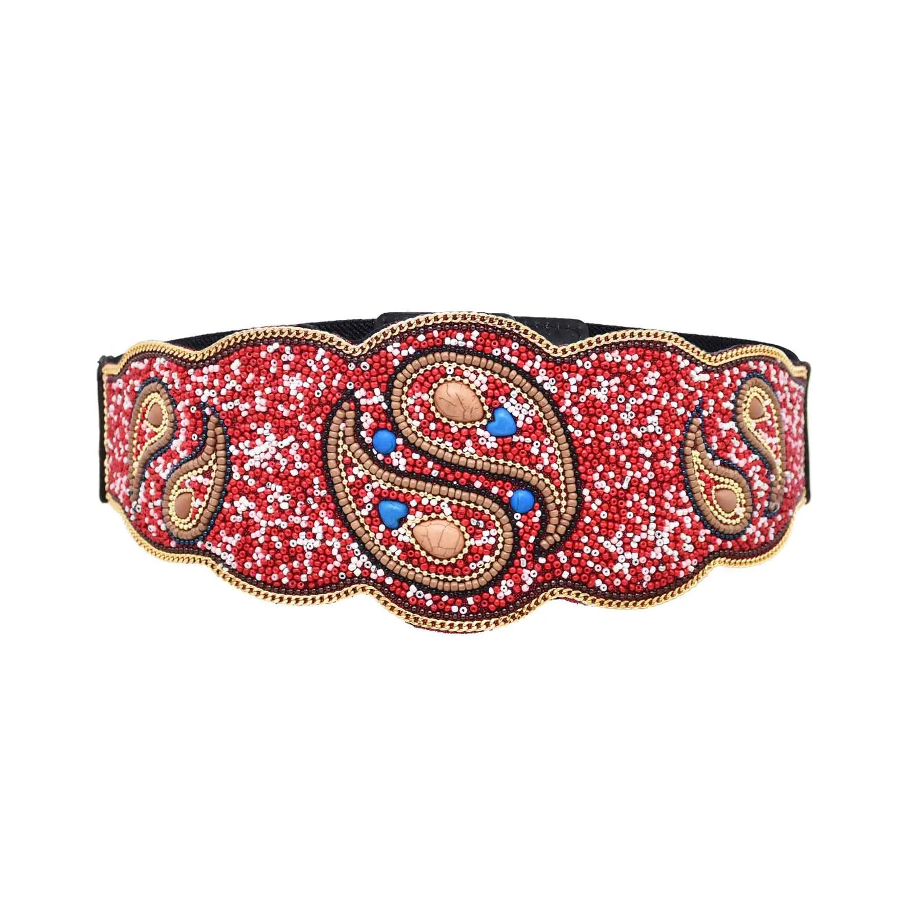 women's bohemian belts for dresses Biezeib Boho Belt Women Braided Ethnic Pattern Woven Waist Belts for XL Size XS Bohemian Belts for Women -