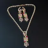Gold necklace earrings set*207