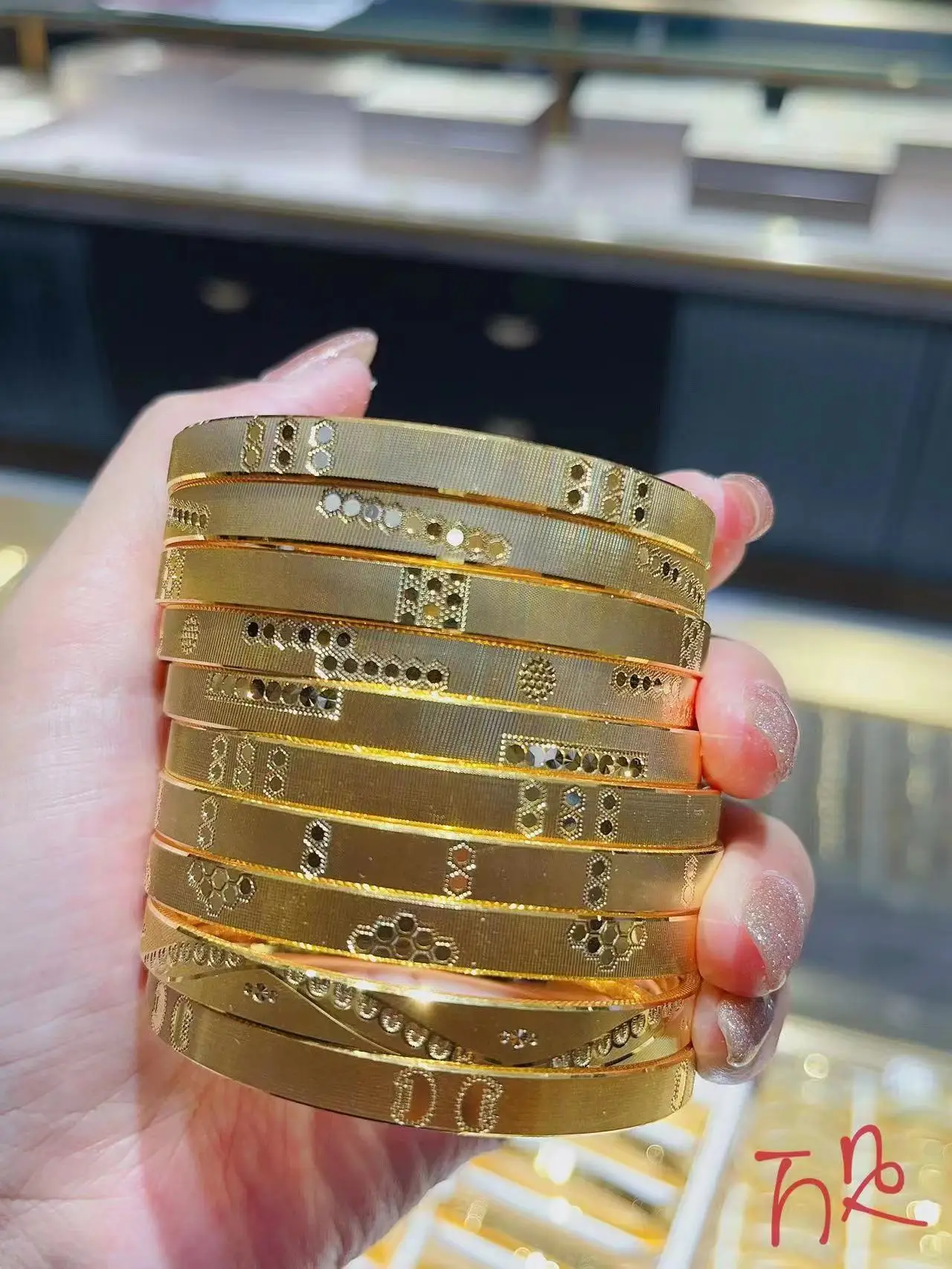 9999 Ouro Personalizado CNC Pulseira 24K Real Gold China Jewelry  Manufacturing Factory Presente, image size:1280x1706
