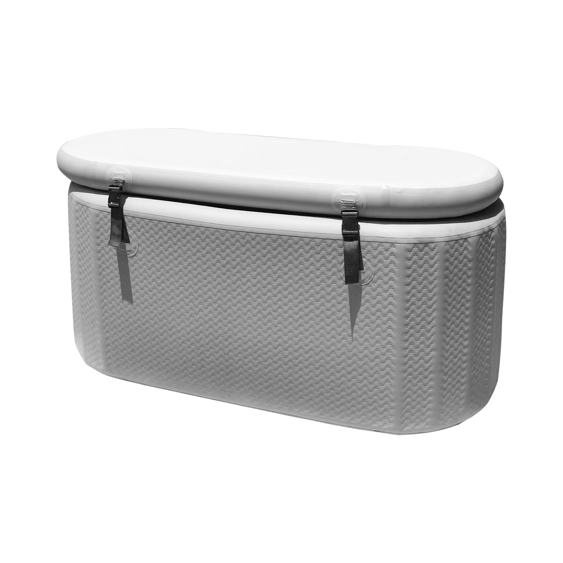 Customize Grey Drop Stitch Fabric Inflatable Ice Bath Tub  Plunge for Health Recovery