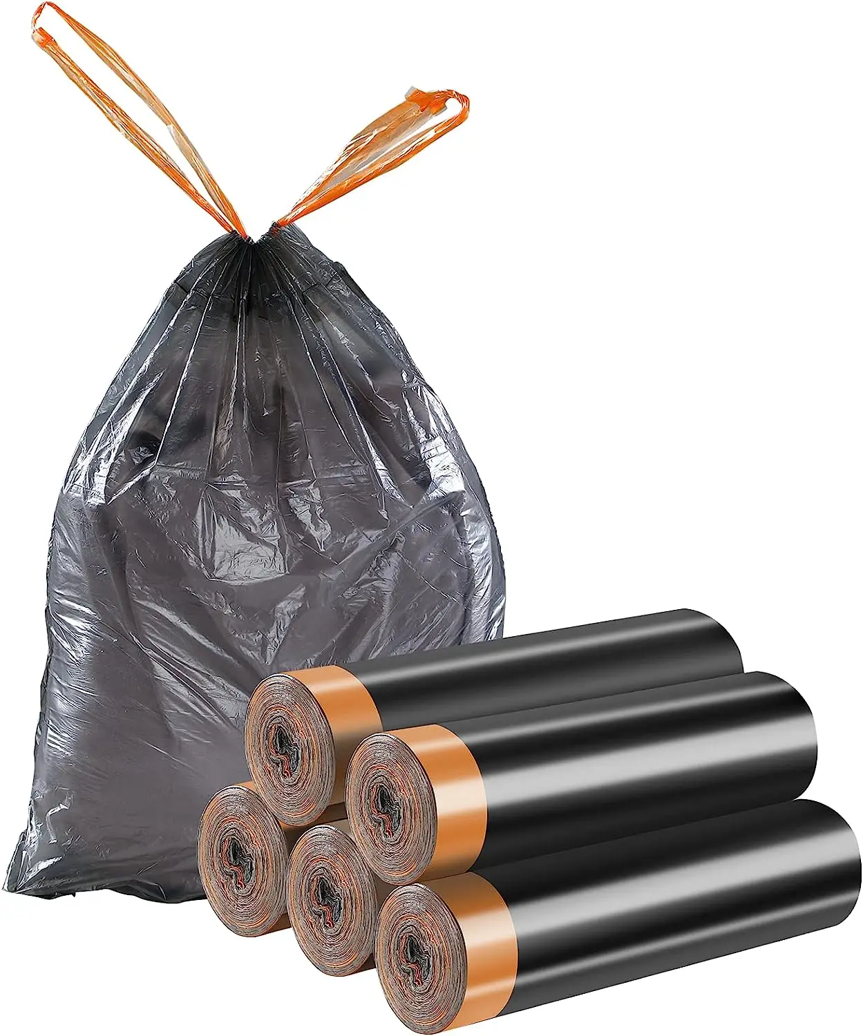 75pcs 5 Rolls/bag 4 Gallon Disposable Small Trash Bags For