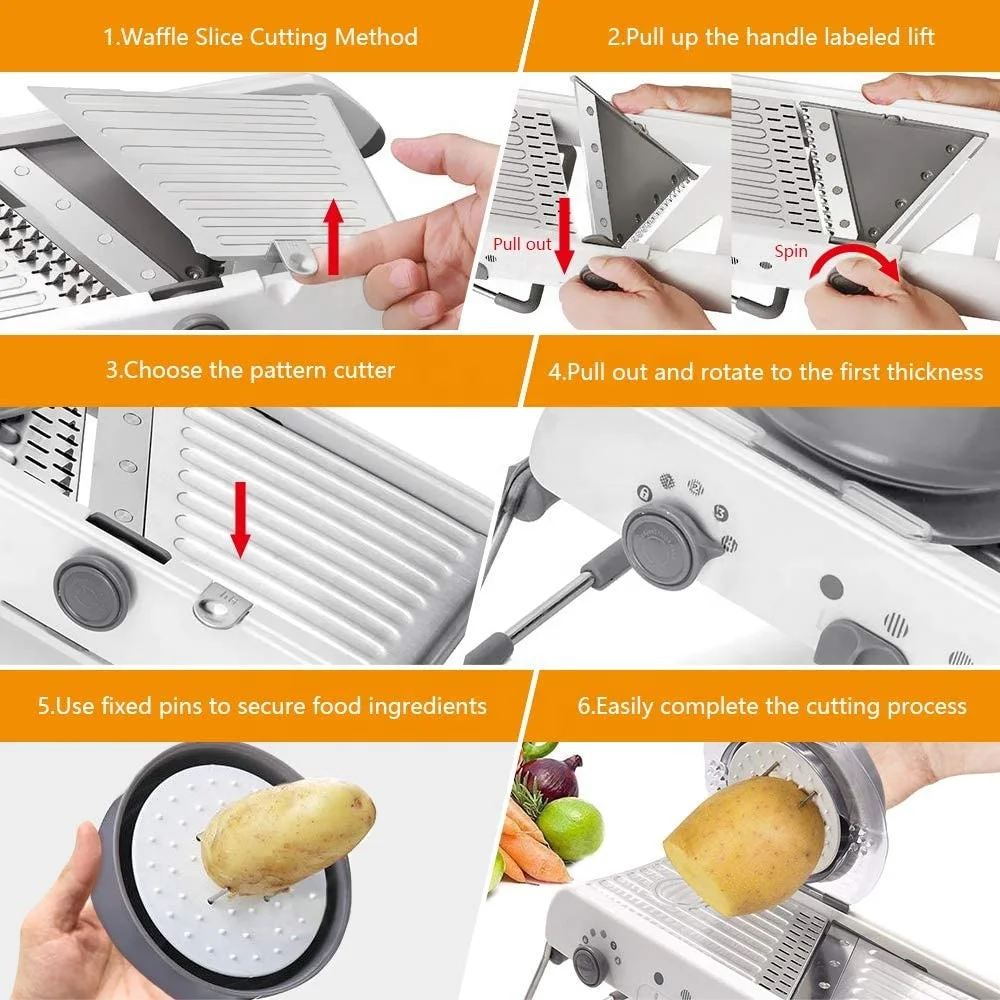 18 In 1 Smart Vegetable Chopper Stainless Steel Mandoline Slicer Cutter  Adjustable Potato Slicer Professional Food Dicers - Buy 18 In 1 Smart  Vegetable Chopper Stainless Steel Mandoline Slicer Cutter Adjustable Potato