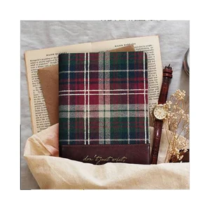 New Arrival Scottish Tartan Cute Gift Dairy A5 A6 PU Leather Fabric Hardcover Weekly Planner Business Meeting Notebook with logo