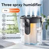 Triple-Spray Humidifier (Gray) USB Rechargeable Type