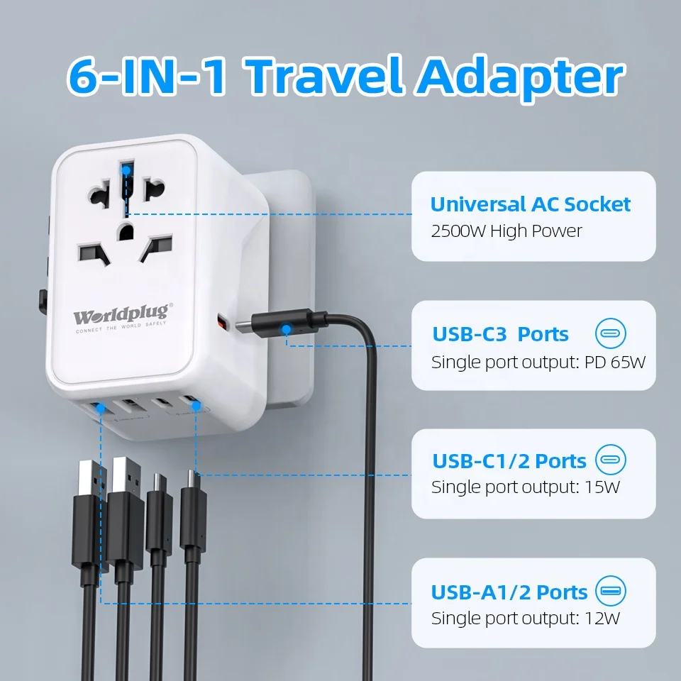 Adattatore Da Viaggio Universale Con Porte USB: Approfitta Dello Sconto