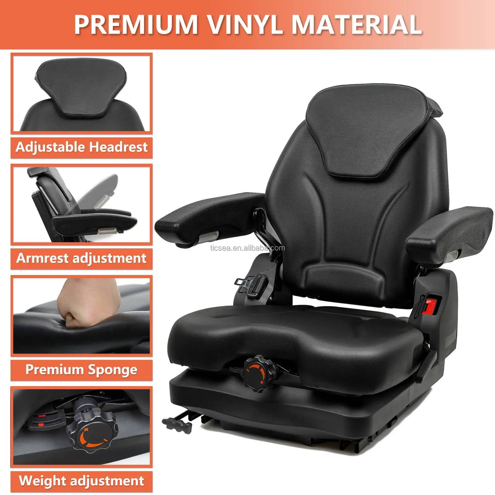 Tractor Air Suspension Tractor Seat With 12v,24v Air Suspension