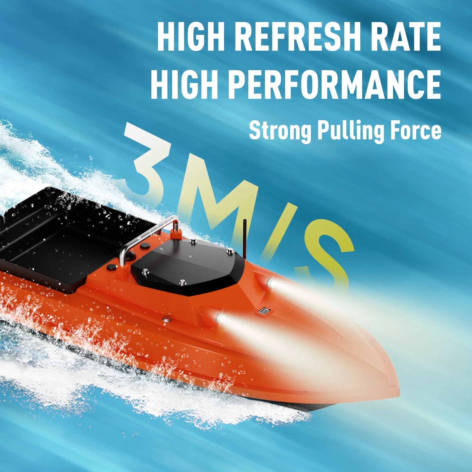 S80 Motor High Speed Saltwater RC Bait Boat for Surf Fishing with Bait Tray 22,000A Battery,IP 66 Waterproof