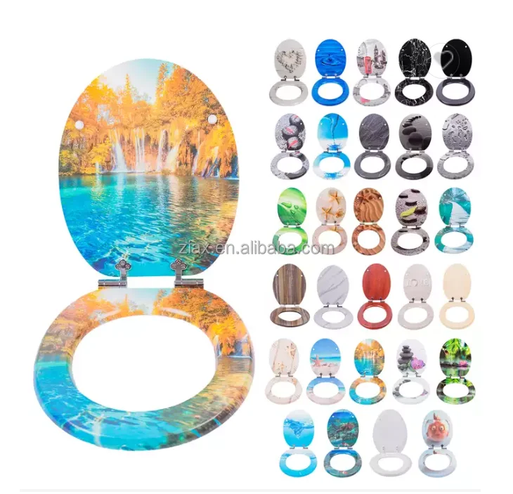 American Style Slow Drop Toilet Seat Fast Release Melamine Toilet Seat