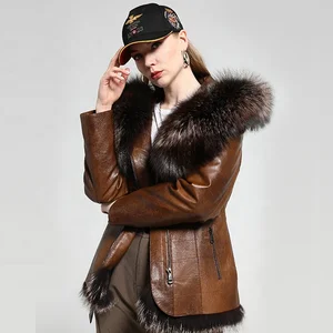 Women's Fur and Coats Leather Coat Fur Jacket Women's Leather Jacket