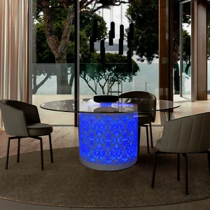 Glowing Color Changing Custom Table Patterns Led Bar Table Outdoor Party Useby Tempered Glass Led Furniture