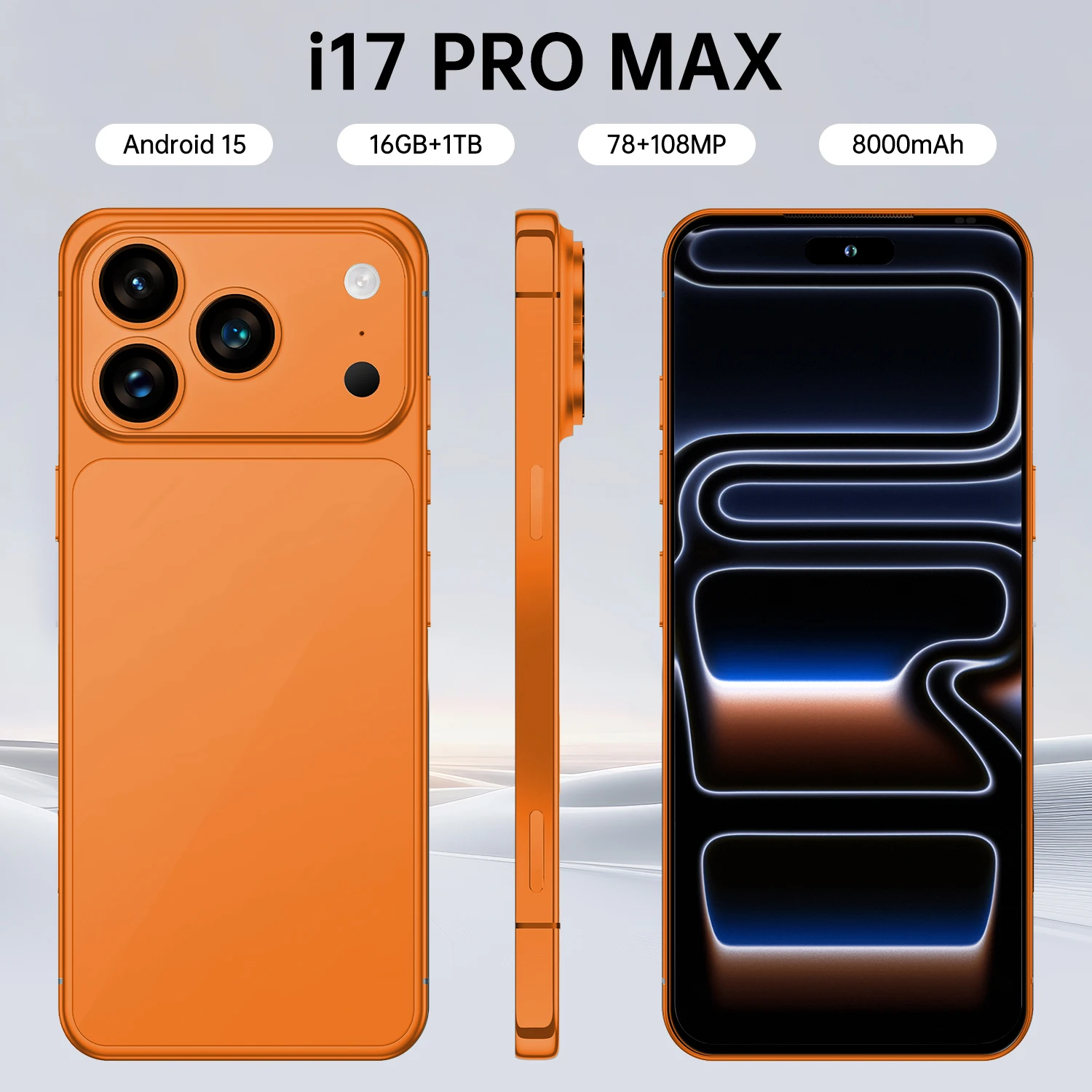 7.3 Inch 17 Pro Max Android Smartphone - Dual Sim 16GB+1TB