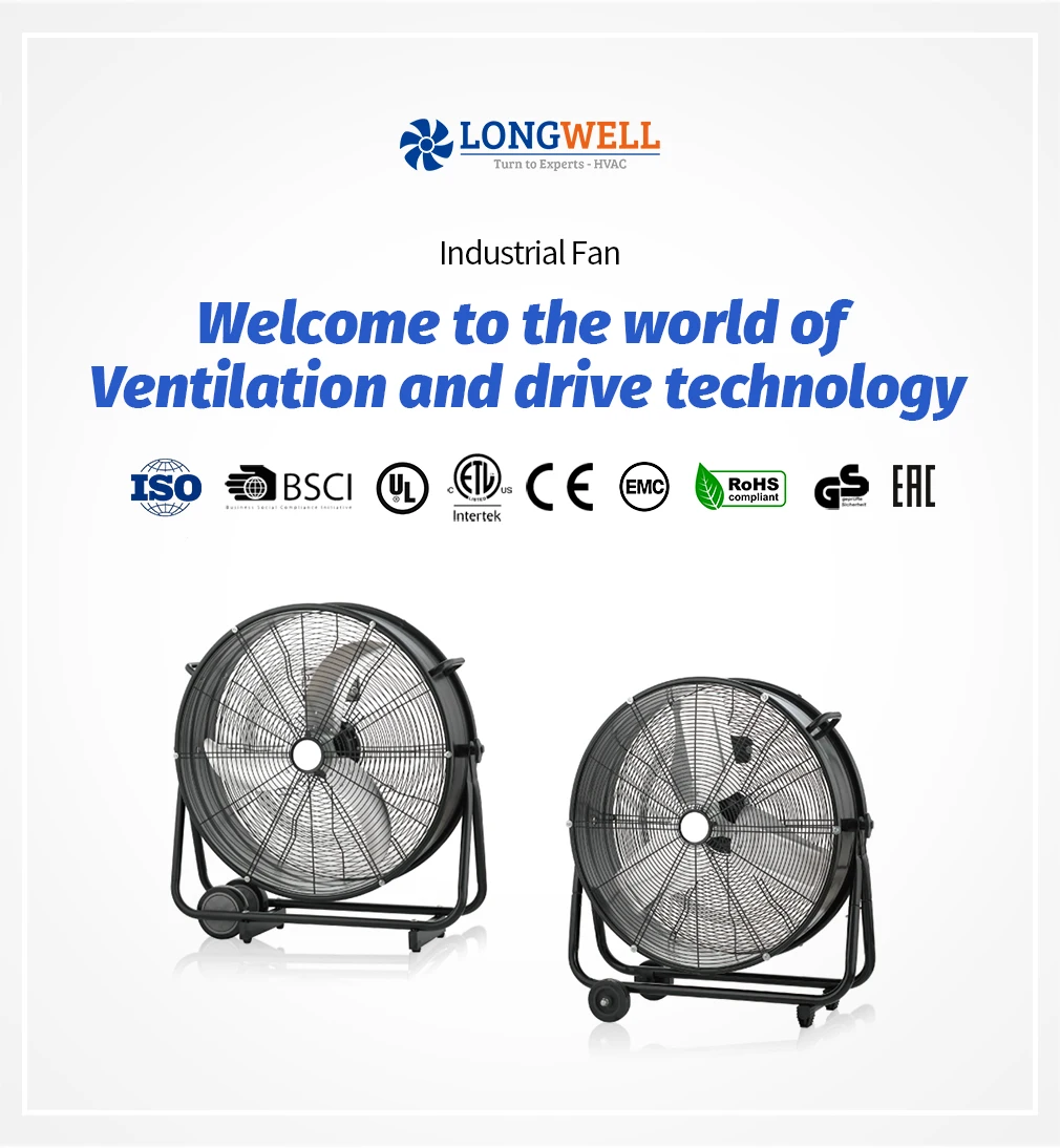 Drum Fan, LONGWELL, 24", 30", 36" - detail 2