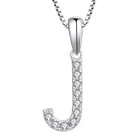 Hip Hop CZ Zircon Diamond Iced Out Rhodium Plated 925 Sterling Silver Hip Hop Themed Party Gifts Classic J Initial Silver Letter Pendant