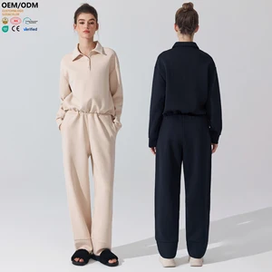 XW-411+412 High Quality Cotton Air Permeable Fabric Comfortable Breathable Set Casual Sweatshirt for Outdoor Women's Sports Sets