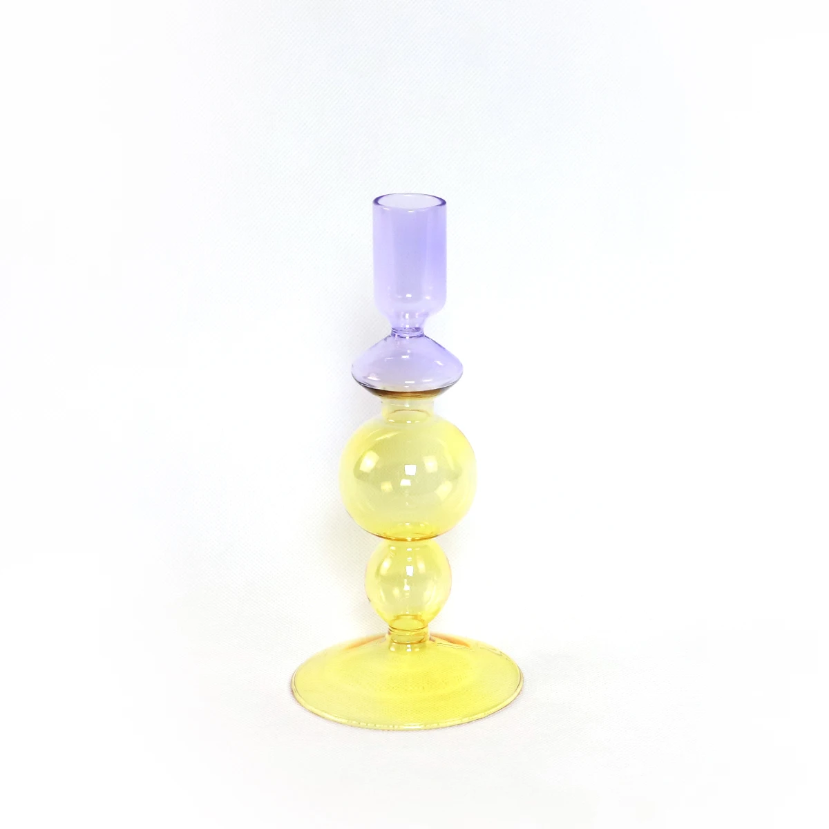 New Nordic Glass Candlestick Hand Blown Colored Glass Candle Holder Colorful Taper Candle Stick Wedding Gifts