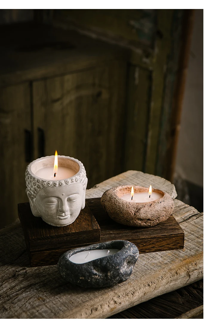 Unique Minimalism Style Buddha's Head Candle Bowl Wholesale Large