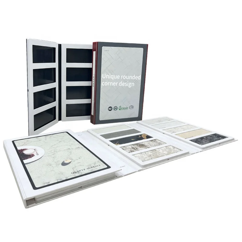 Lucky Ceramic Tiles Binder Catalog Plastic Packaging Specimen Folder Tile Sample Board Granite Marble Stone Quartz Display Book