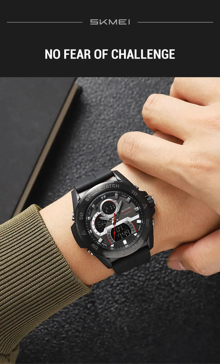 Skmei 2486 Top 10 Brands Hot Sell Man Digital Watch Stylish Silicone Band Waterproof Calender Chronograph Casual Watch Supplier
