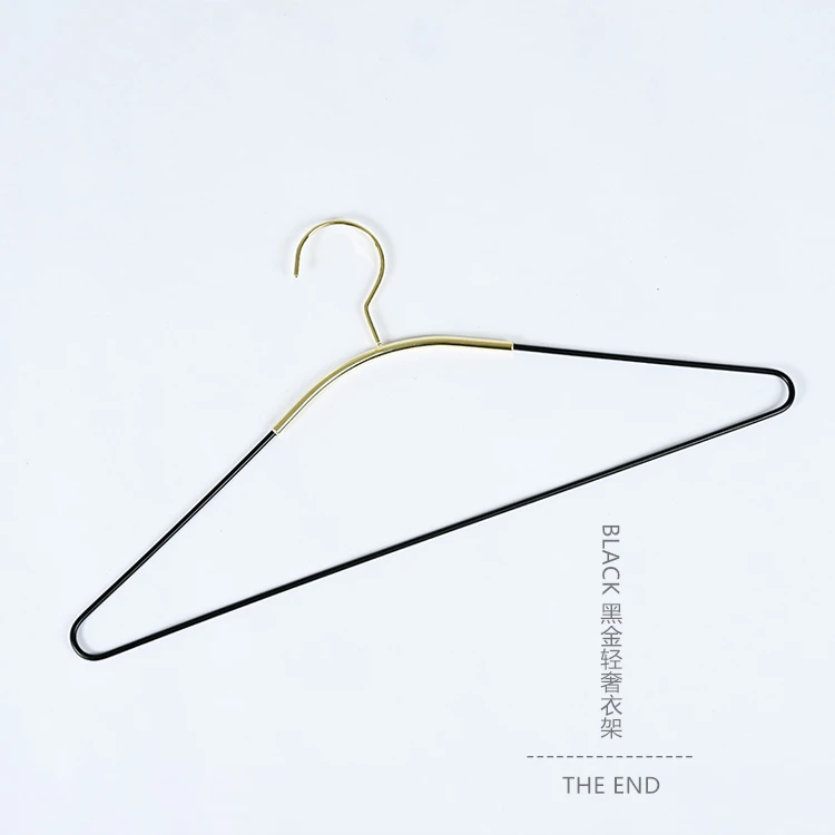 Non Slip Luxury Durable Heavy Duty Metal Hanger For Clothes Black Gold