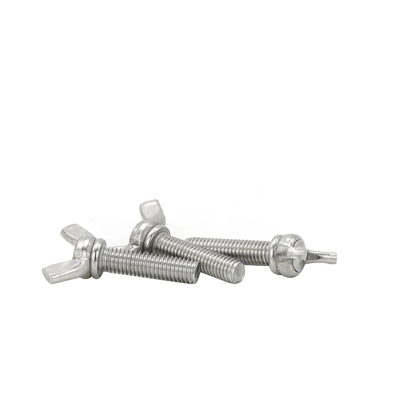 High Quality 304 Stainless Steel Butterfly Wing Head Bolt  Wing Nut M3 M4 Thread Available Various Lengths